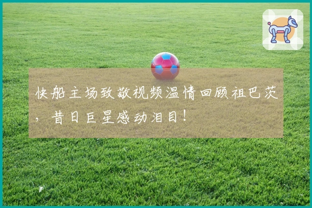 快船主场致敬视频温情回顾祖巴茨，昔日巨星感动泪目！